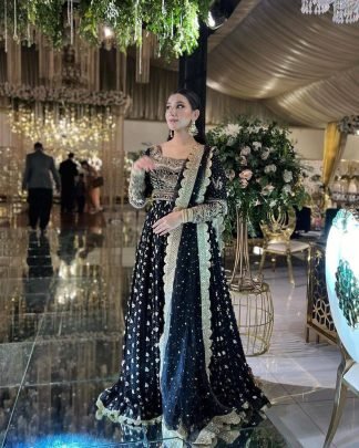 Black Nazneen Georgette Grace Ensemble Gown