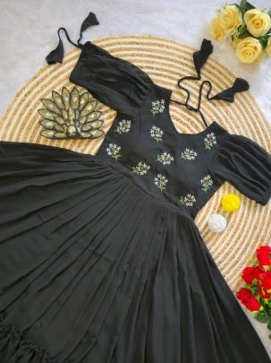 Black Queen Embellished Midi