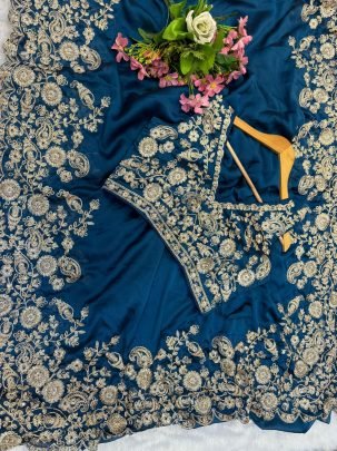 Blue Mirage Embroidered Saree