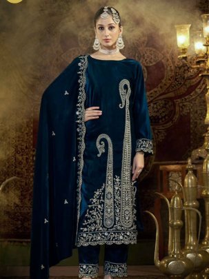 Blue Velvet Crown Luxury Suit