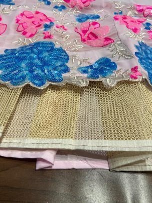 Blush Pink Wedding Wear Faux Georgette Designer Lehenga Choli