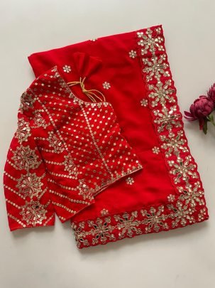 Bollywood Block Buster Original Mirror  Work saree