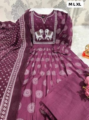 Branded Party Wear Purple Umbrella Suits For Crazy Women