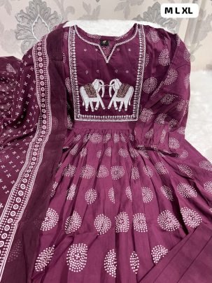 Branded Party Wear Purple Umbrella Suits For Crazy Women