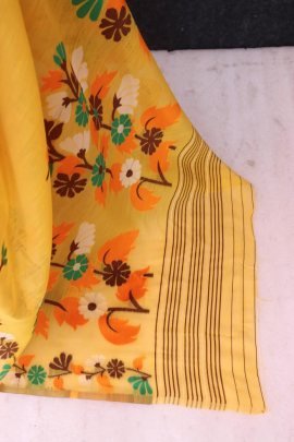 Bright Blossom  Yellow Fancy Saree