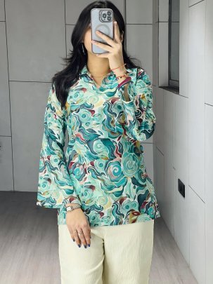 Cambric Cotton  Rama Colour Co Ord Set