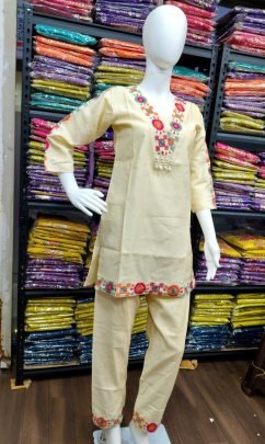Celebration Style White Embroidery Co Ord Set