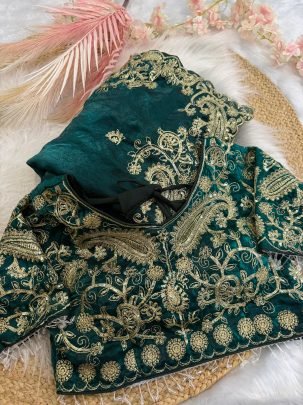 Celestial Green Sequin Top Tranding Saree