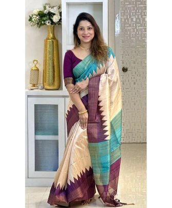Celestial Harmony Tussar Silk Saree