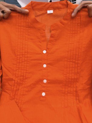 Chanderi Silk Fabric Rust Orange Colour Co Ord Set