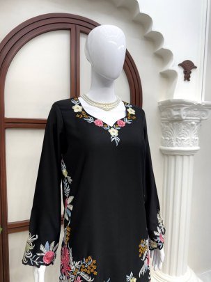 Classy Tones Black Colour Suit With Palazzo