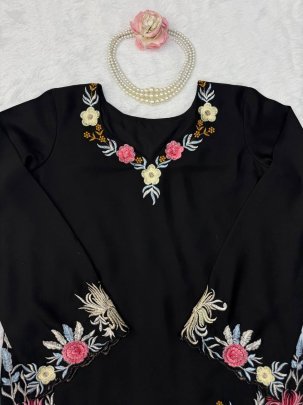 Classy Tones Black Colour Suit With Palazzo