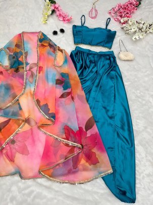 Cocktail Party Wear Indo Western Dhoti With Shrug