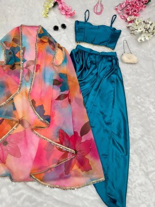 Cocktail Party Wear Indo Western Dhoti With Shrug