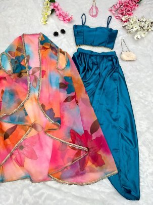 Cocktail Party Wear Indo Western Dhoti With Shrug