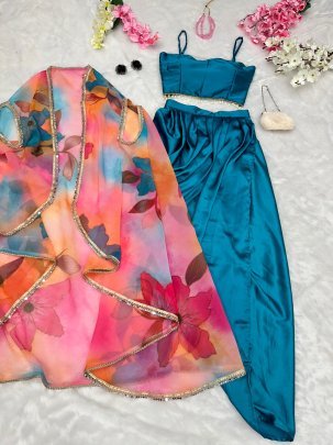 Cocktail Party Wear Indo Western Dhoti With Shrug