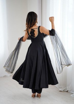 Cocktail Wear Black Colour  Anarkali Suit
