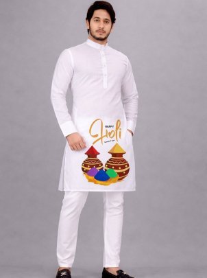 Cotton Fabric  Holi Special Mens Kurta 