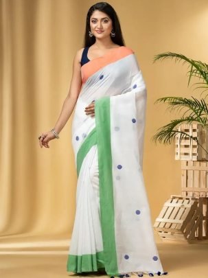 Cotton Fabric Tiranga  Colour  Saree
