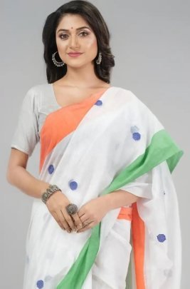 Cotton Fabric Tiranga  Colour  Saree