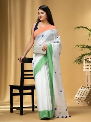 Cotton Fabric Tiranga  Colour  Saree