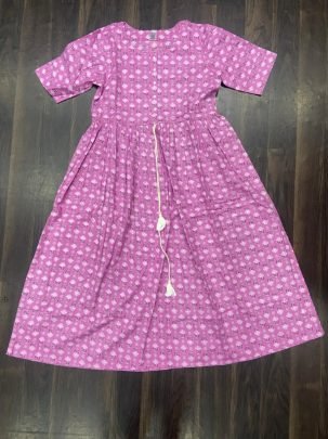 Daily Wear Baby  Pink  Colour  One Pices Dress