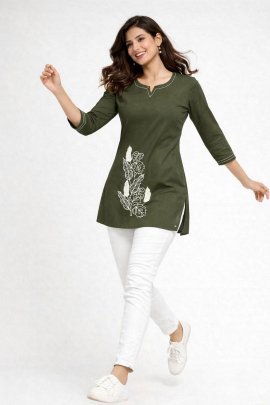 Daily Wear  Mehendi  Colour   Ladies Top