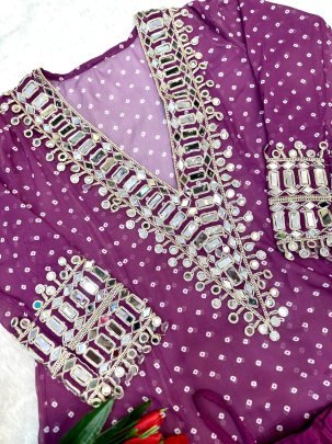 Decent Look Wine Color Indo Western work Dress