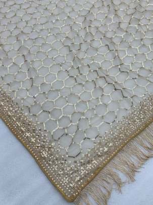 Designer Butterfly Net Saree With Heavy Sequins And Embroidery Thread Work