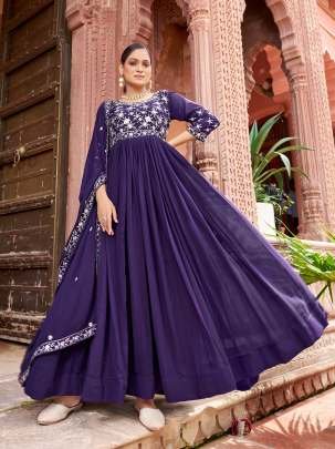 Designer Georgette Blooming Gown With Sequins Embroidery Work
