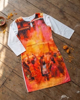 Designer Holi Print Couple Combo