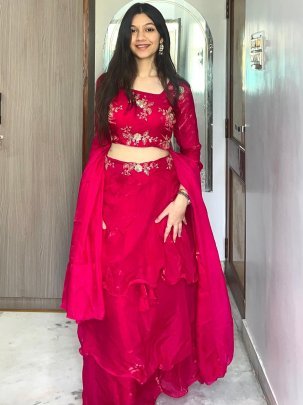 Designer  Hot  Pink  Colour  Lehenga Choli