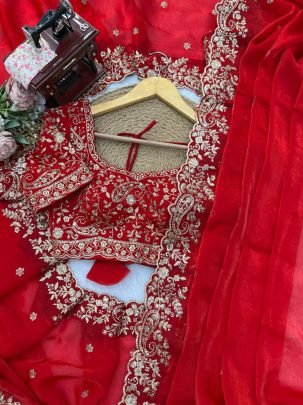 Designer karvachauth  Special Red Colour Saree