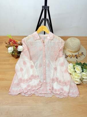 Designer Light Pink Top Shirt With Embroidery Work