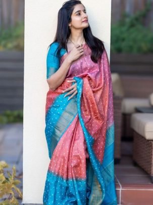 Designer Linen Digital Print Saree With Digital Print Blouse