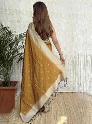 Designer Minakari Thread Work Traditional Wear Saree