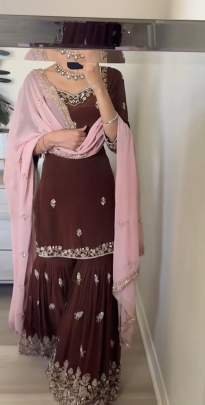Designer Party Wear Top Palazzo With Heavy Embroidered Work