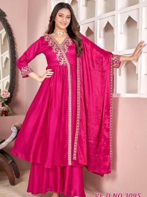 Designer Pink Festive Anarkali Suit