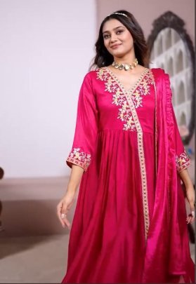 Designer Pink Festive Anarkali Suit