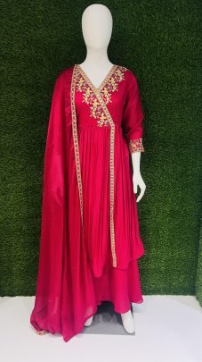Designer Pink Festive Anarkali Suit