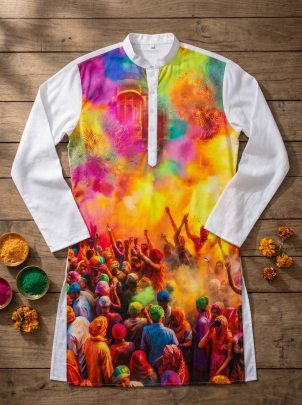 Designer Printed  Holi  Couple Combo
