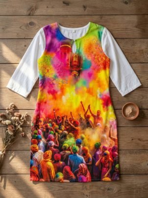 Designer Printed  Holi  Couple Combo