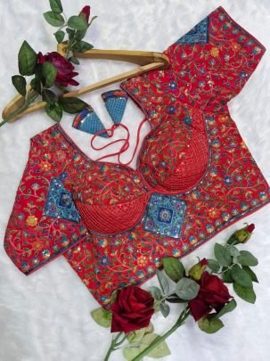 Designer Rani Pink Viscose Readymade Blouse