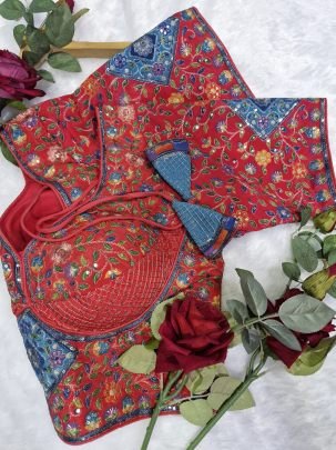 Designer Rani Pink Viscose Readymade Blouse