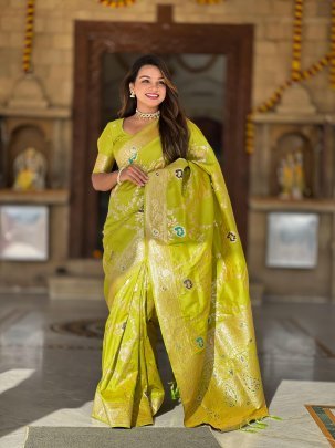 Designer Soft Paithani Silk Saree With Matching Blouse Piece