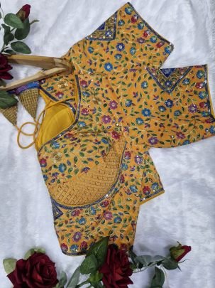 Designer Yellow Heavy Readymade Blouse