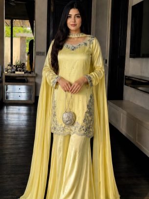 Devsena Silk Fabric Yellow Colour Farshi Salwar Suit