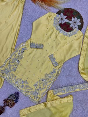 Devsena Silk Fabric Yellow Colour Farshi Salwar Suit