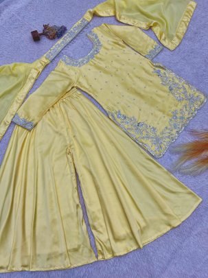 Devsena Silk Fabric Yellow Colour Farshi Salwar Suit