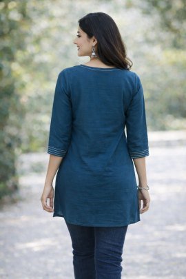 Dhabu Cotton  Fabric  Rama  Ladies Top